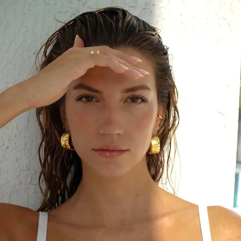 Lunar Textured Hoops