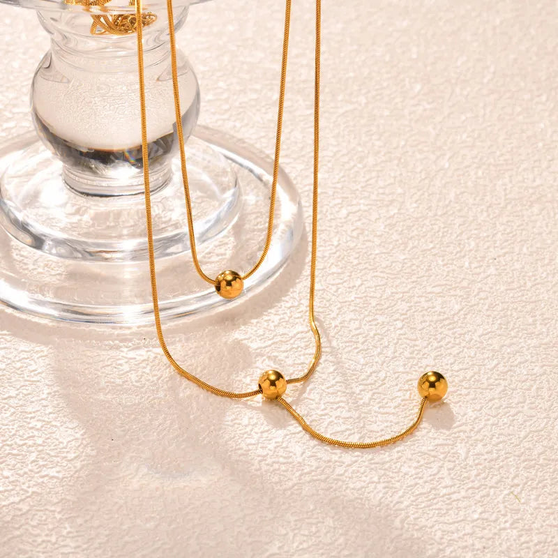 Golden Sphere Duo Necklace